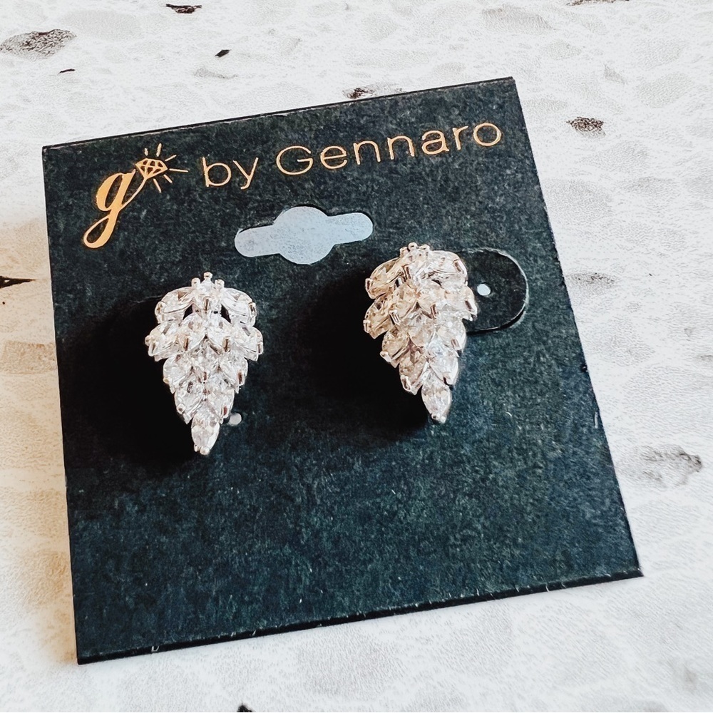 G by Gennaro Women's Silver Sprakly Stunning Jewel Earrings NEW